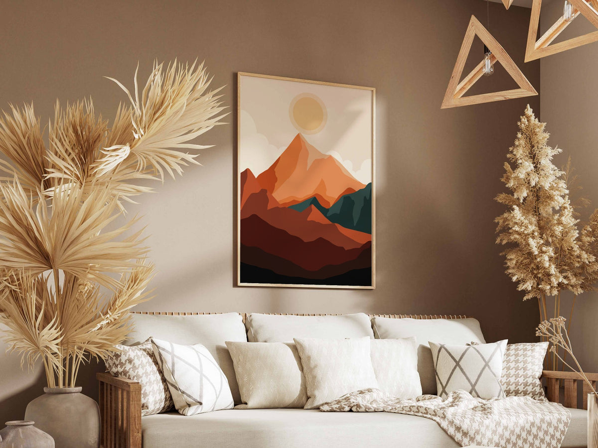 Orange Mountain Layers Poster