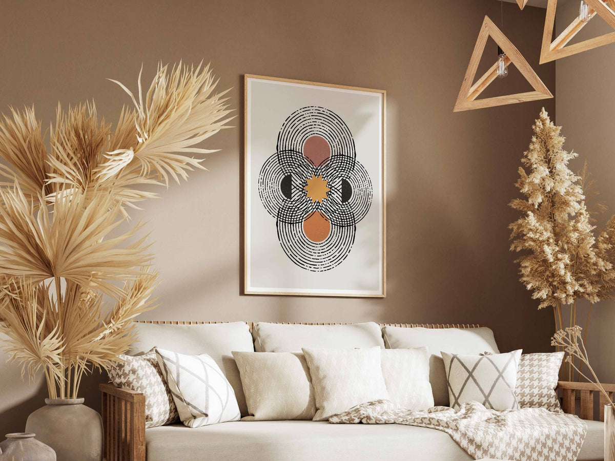 Grey Layered Rosette Poster