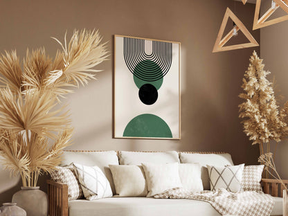 Green and Black Concentric Balance Poster