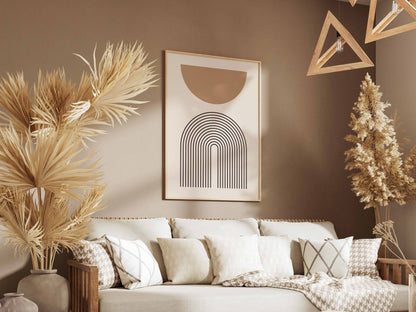 Taupe Bowl Rainbow Arch Poster