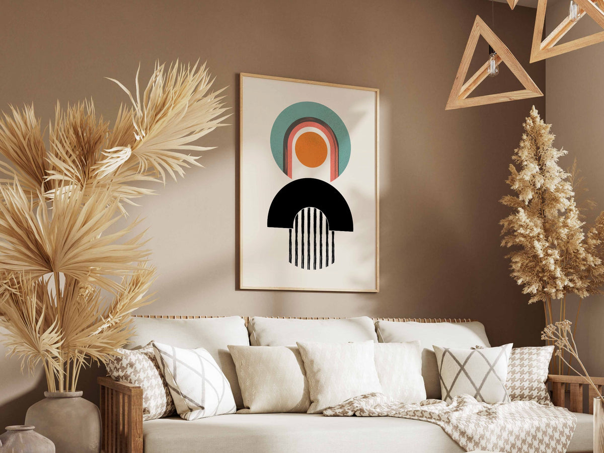 Teal Coral Double Arch Poster