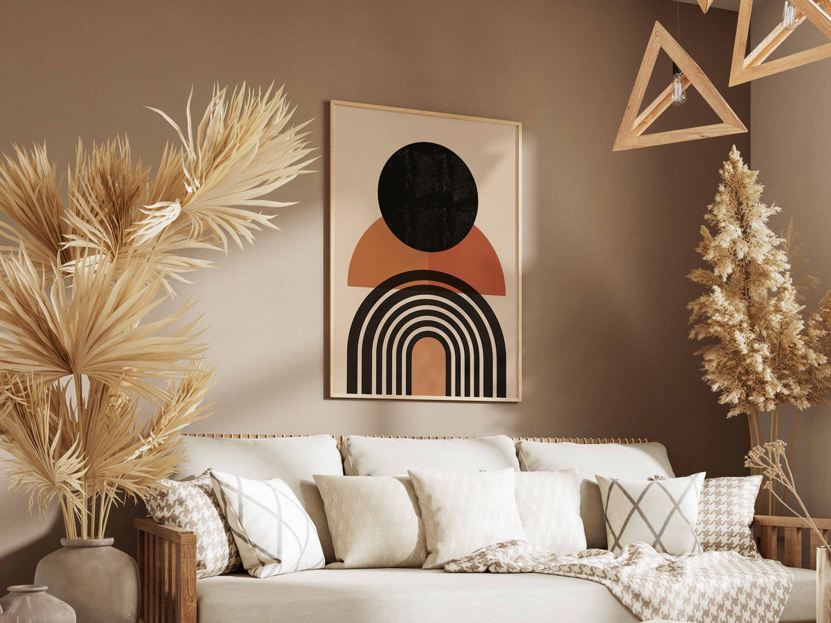 Black and Rust Concentric Totem Poster