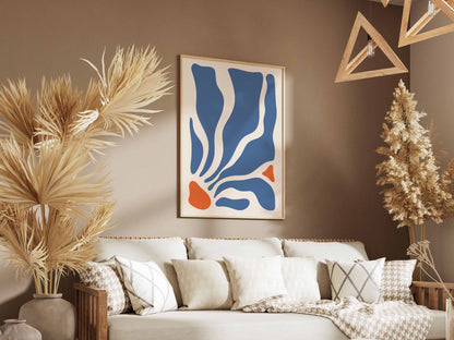 Blue Flowing Petal Abstract Poster
