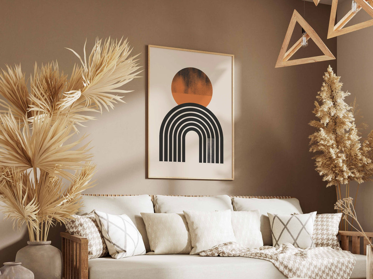 Rust Rising Sun Arch Poster