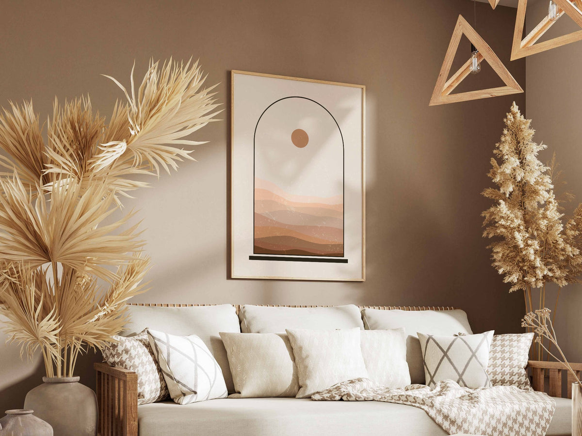 Minimal Arch Desert Horizon Poster