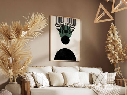 Green Hanging Circle Geometric Poster