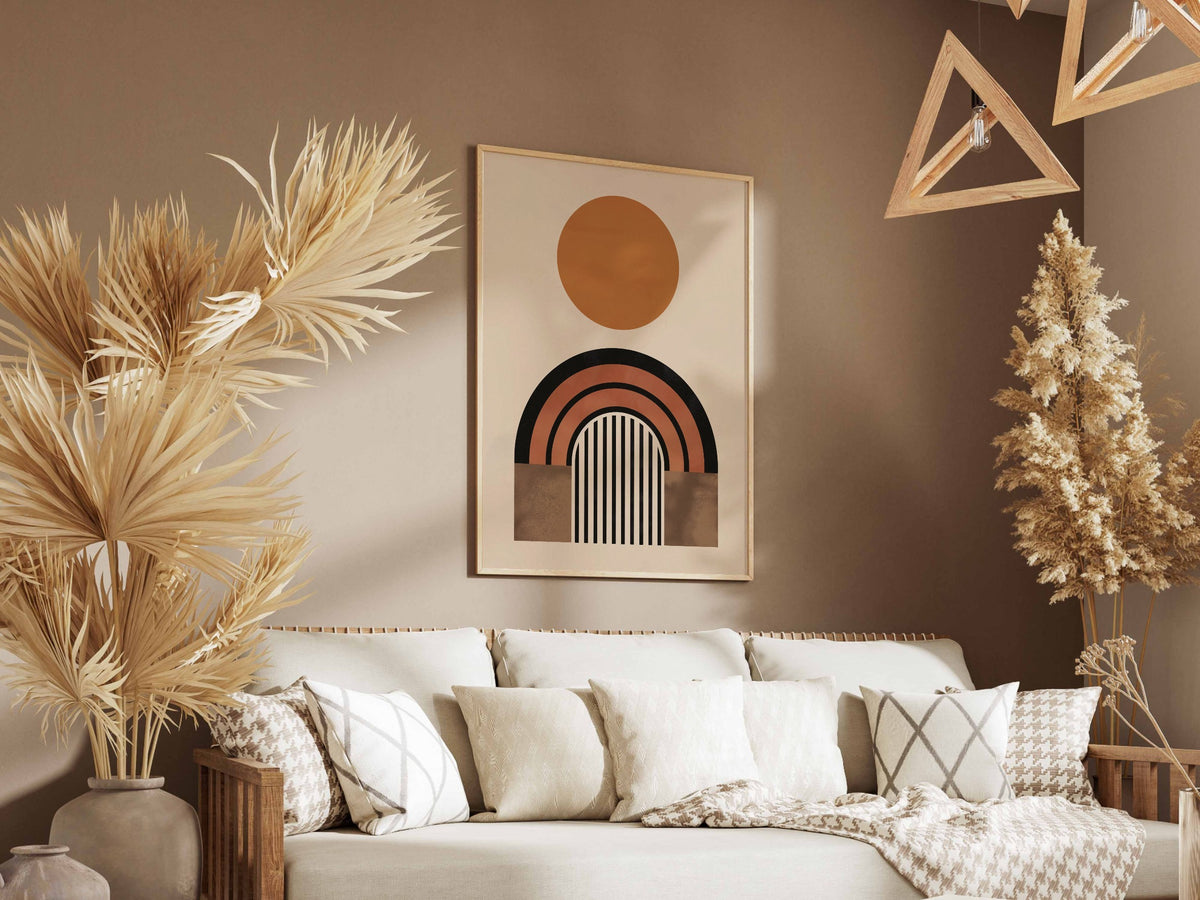 Ochre Orb and Rainbow Poster