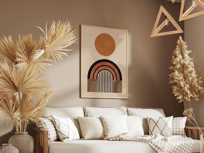 Ochre Orb and Rainbow Poster