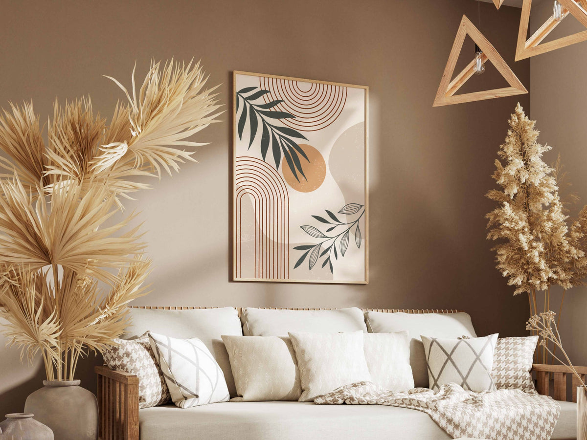 Terracotta Botanical Curve Poster