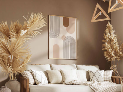 Terracotta Neutral Column Abstract Poster