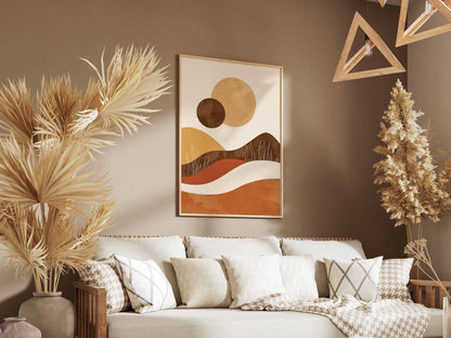 Ochre Rolling Hills Abstract Poster