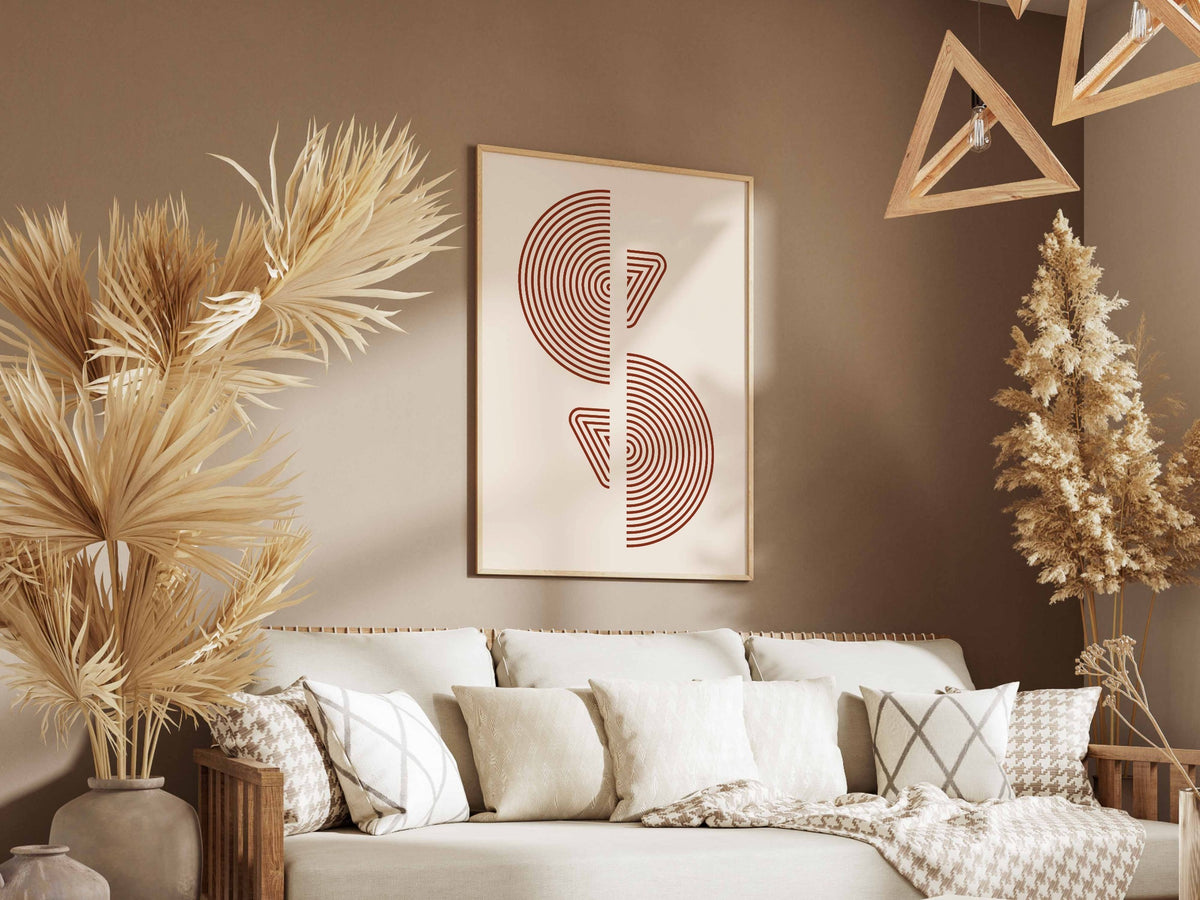 Blush Mirrored Curves Abstract Poster
