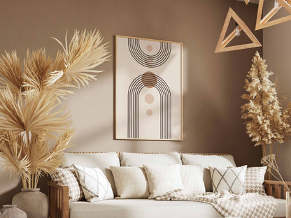 Taupe Mirrored Arch Medallion Poster