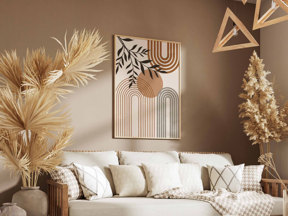 Beige Botanical Rainbow Poster