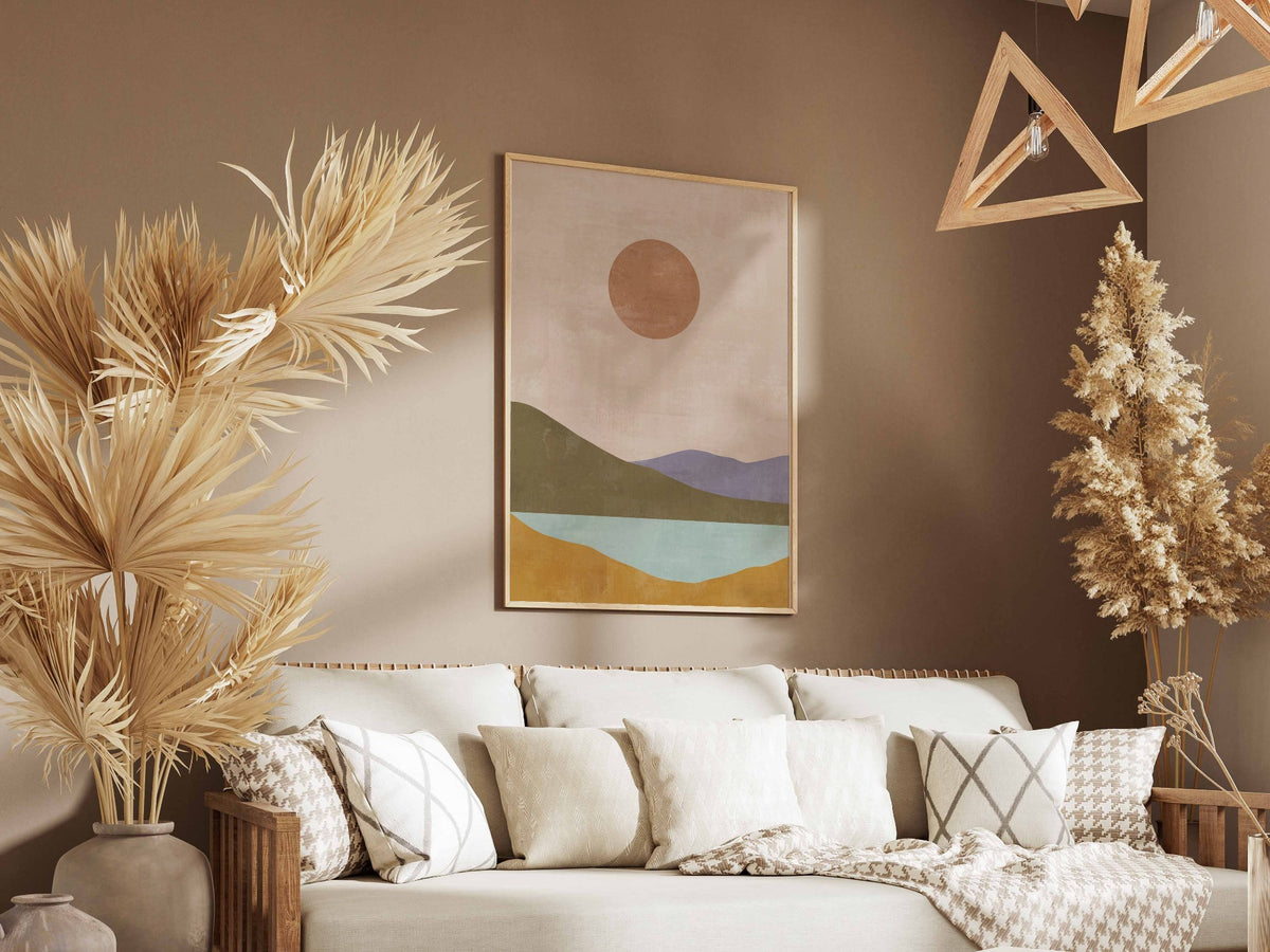 Earth Tone Layered Hills Poster