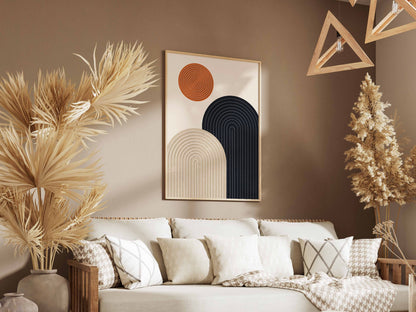 Orange Navy Twin Arches Poster