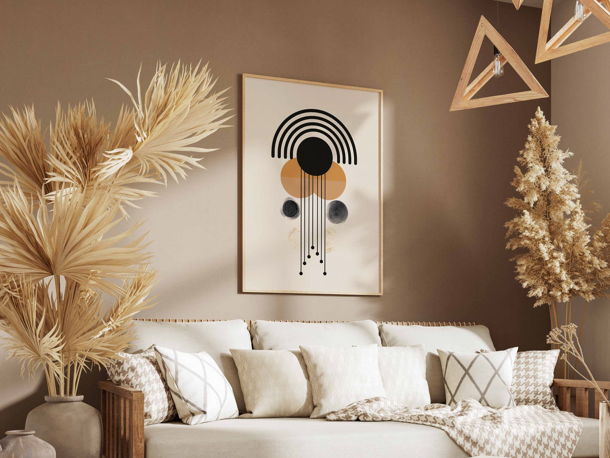 Ochre Rainbow Totem Poster