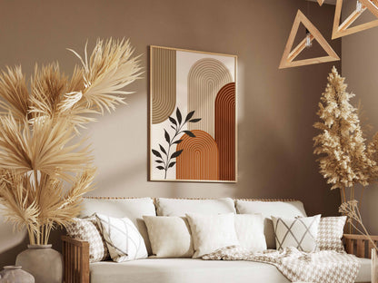 Brown Botanical Corner Arch Poster