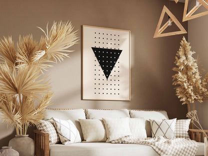 Black Dotted Triangle Graphic Poster