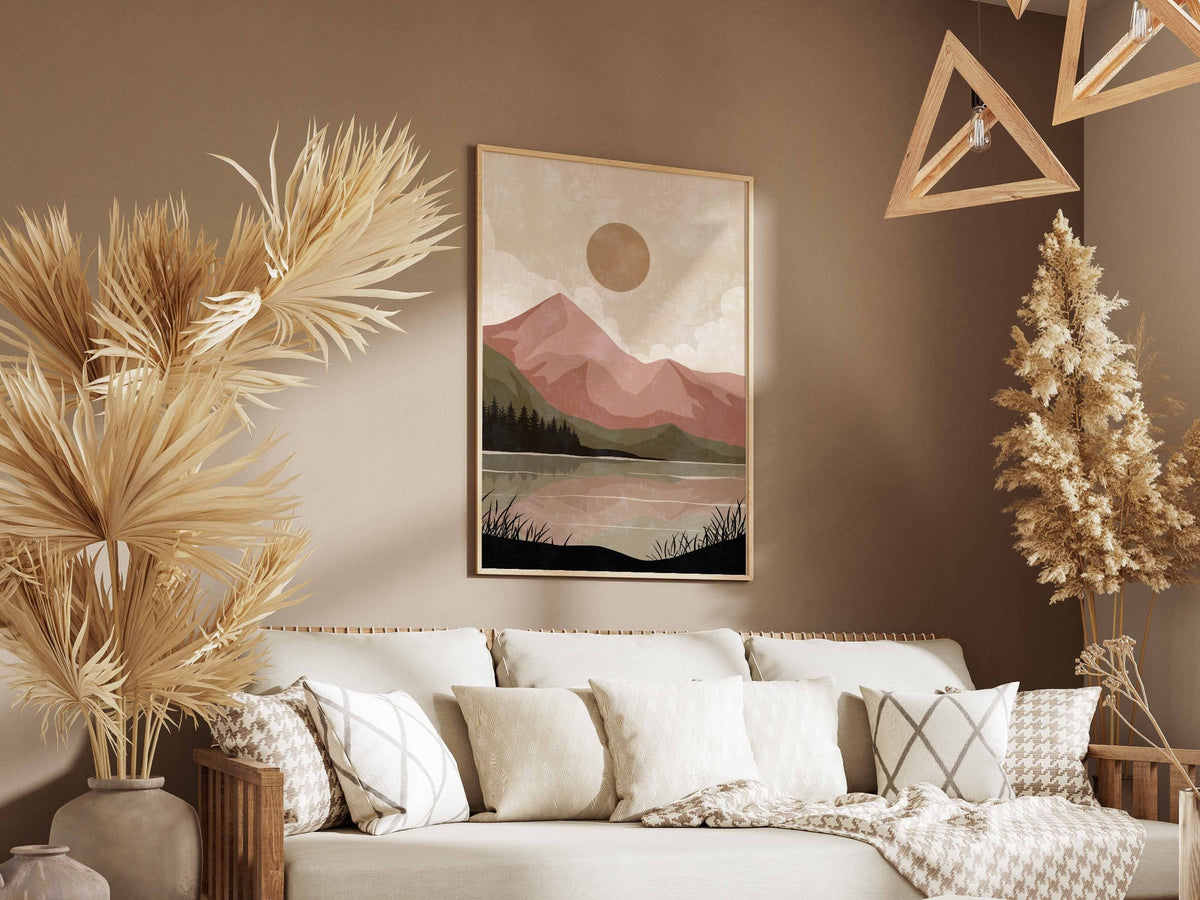 Dusty Rose Mountain Layers Poster