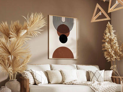 Rust and Black Concentric Balance Poster
