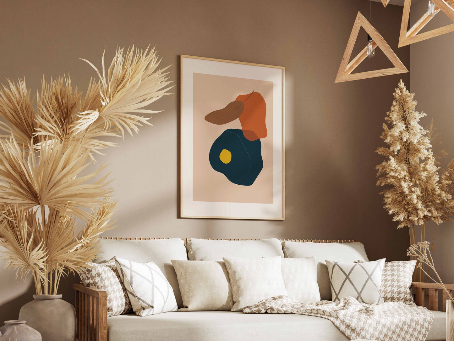 Terracotta Navy Compact Forms Abstract Poster