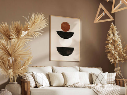 Brown Stacked Bowl Shapes Poster
