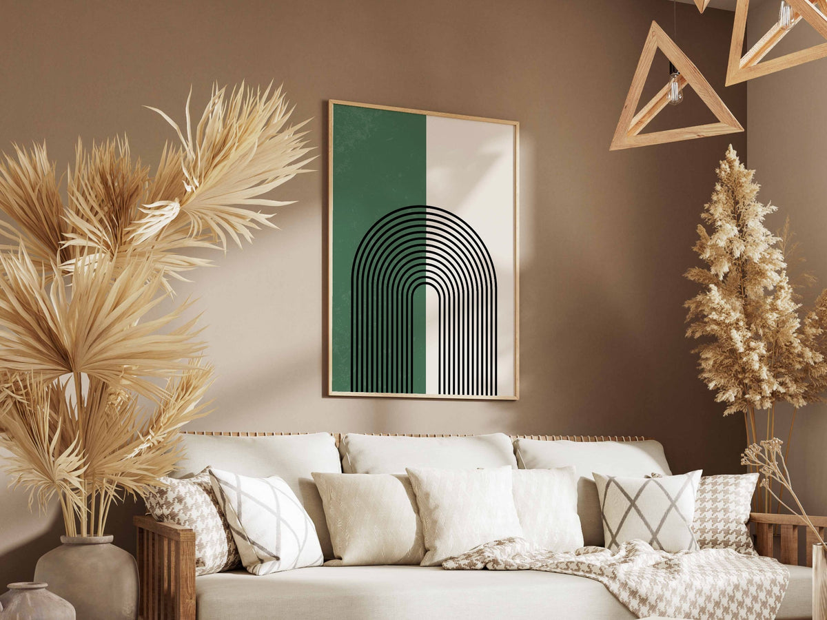 Forest Green Layered Circle Poster