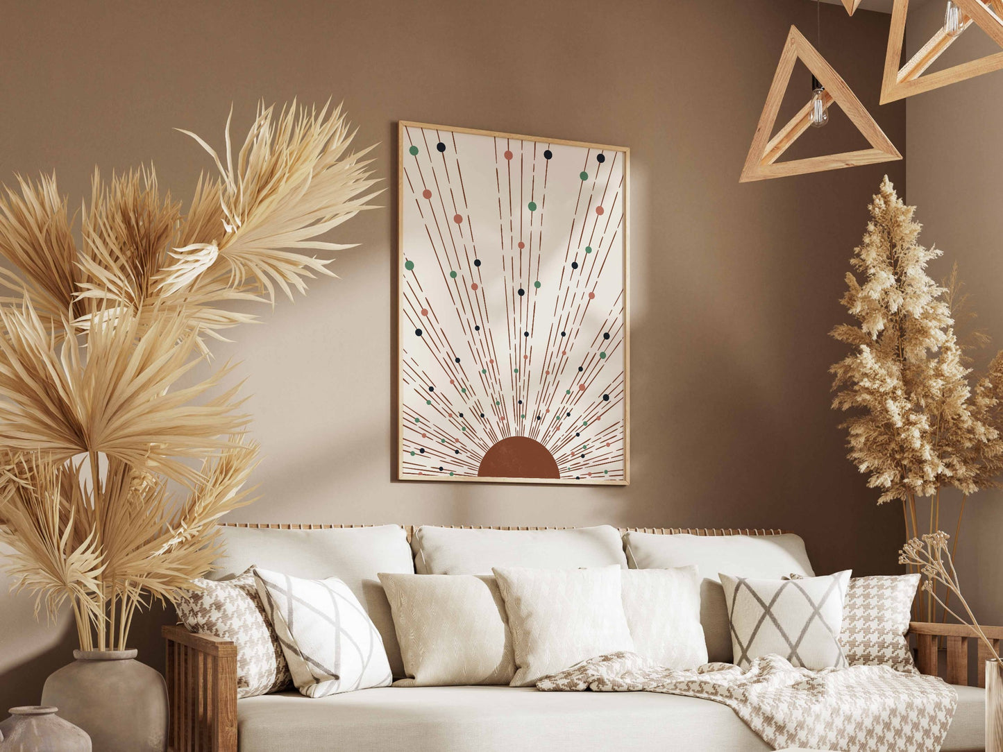 Blush Radiating Line Abstract Poster
