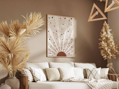 Blush Radiating Line Abstract Poster