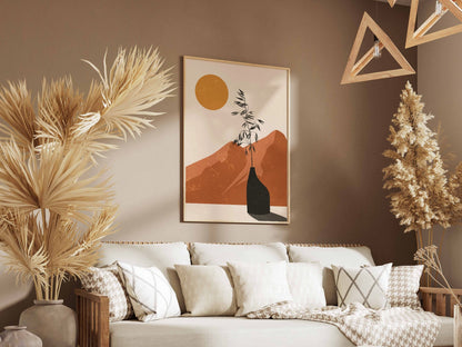 Golden Sun Desert Vase Poster