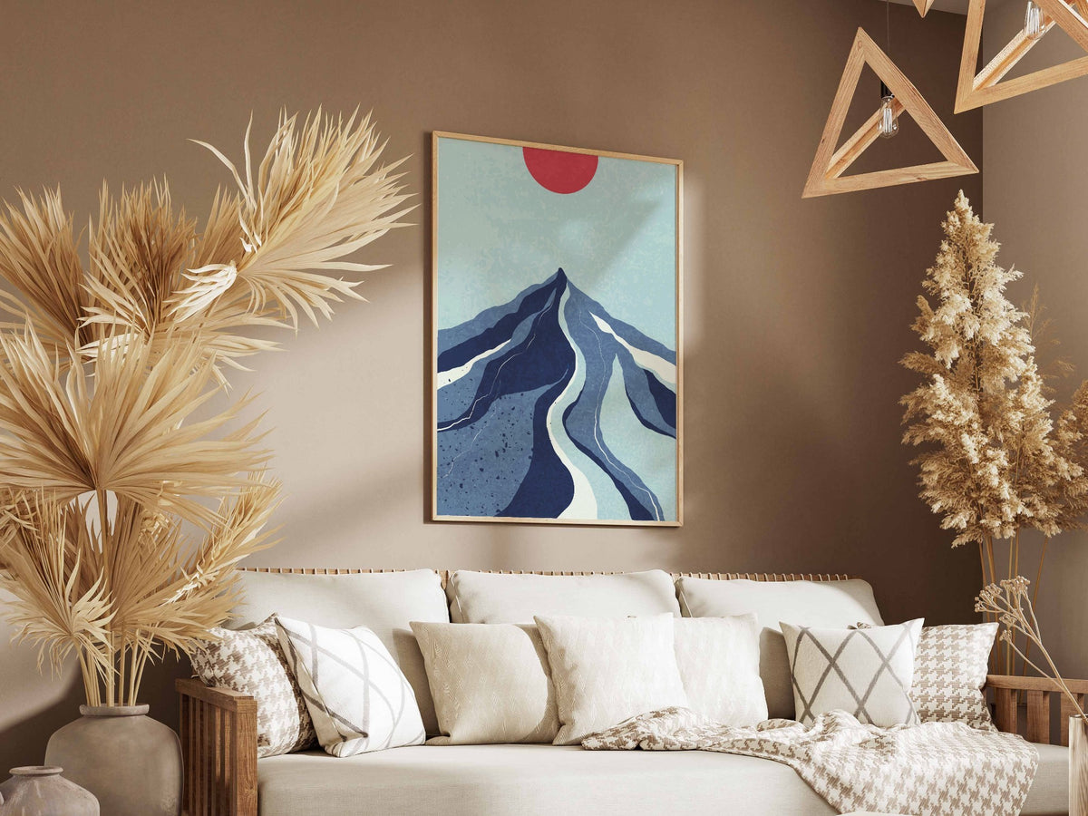 Blue Mountain River Abstract Poster