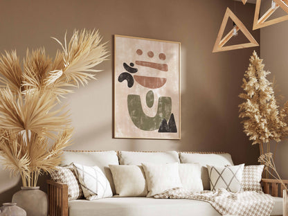Brown Black Scattered Organic Forms Poster