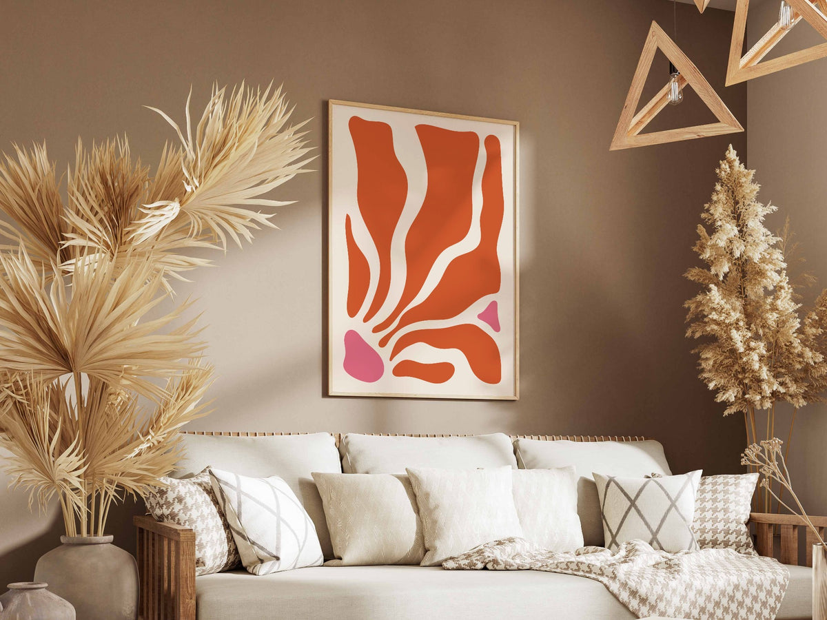Orange Flowing Petal Abstract Poster