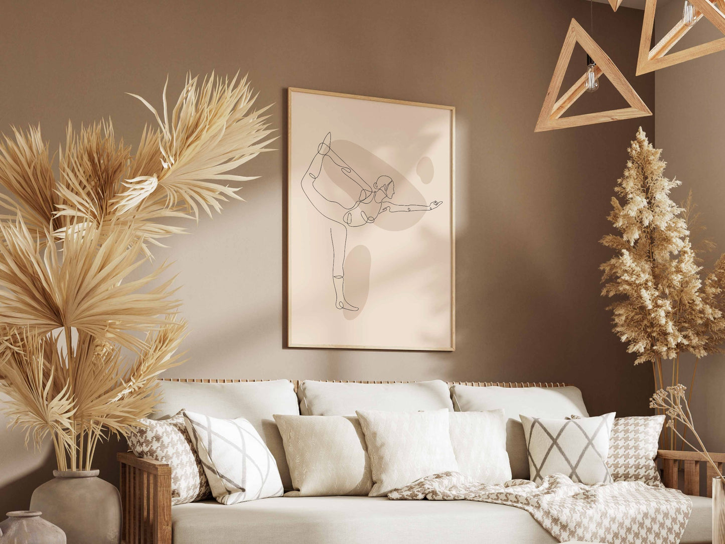 Beige Delicate Line Organic Abstract Poster