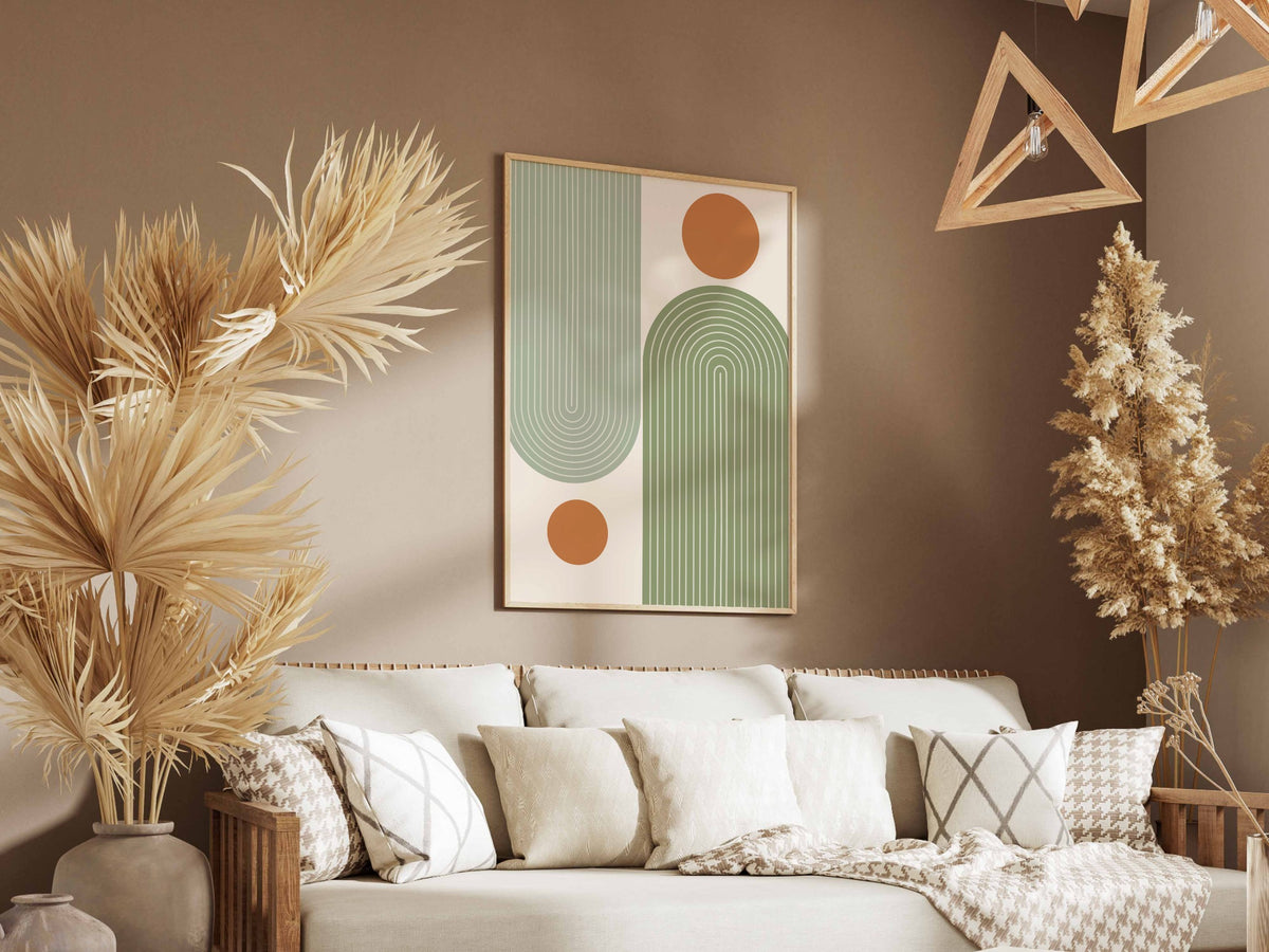 Sage Orange Rounded Blocks Poster