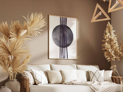 Charcoal Orb and Lines Poster