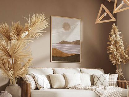 Neutral Moon Mountain Abstract Poster