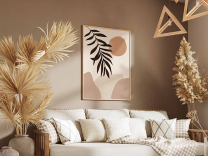 Beige Palm Shadow Abstract Poster