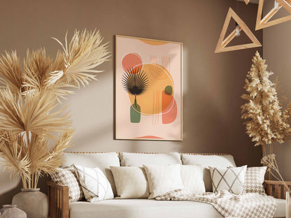 Peach Green Organic Circle Balance Poster
