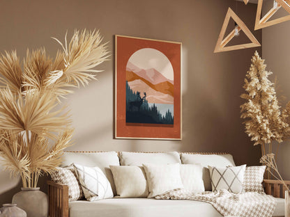 Terracotta Arch Mountain View Poster