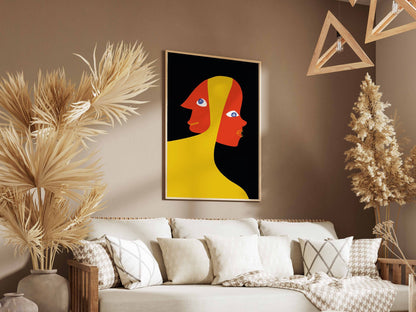 Red Yellow Black Bold Abstract Poster