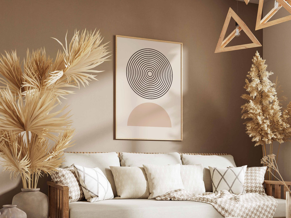 Grey Concentric Circle Balance Poster