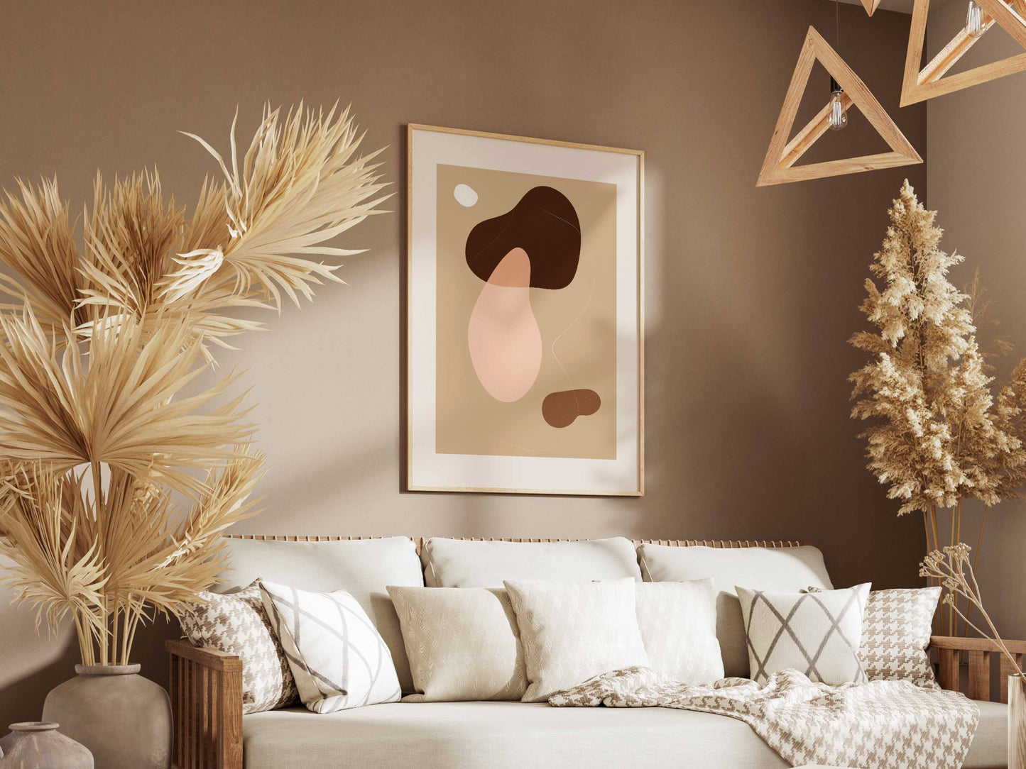 Brown Beige Organic Balance Abstract Poster