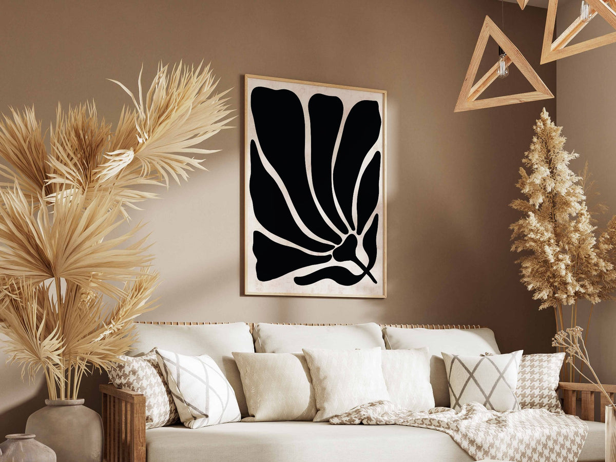 Black White Minimal Petal Poster