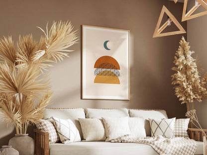 Ochre Moonlit Horizon Poster
