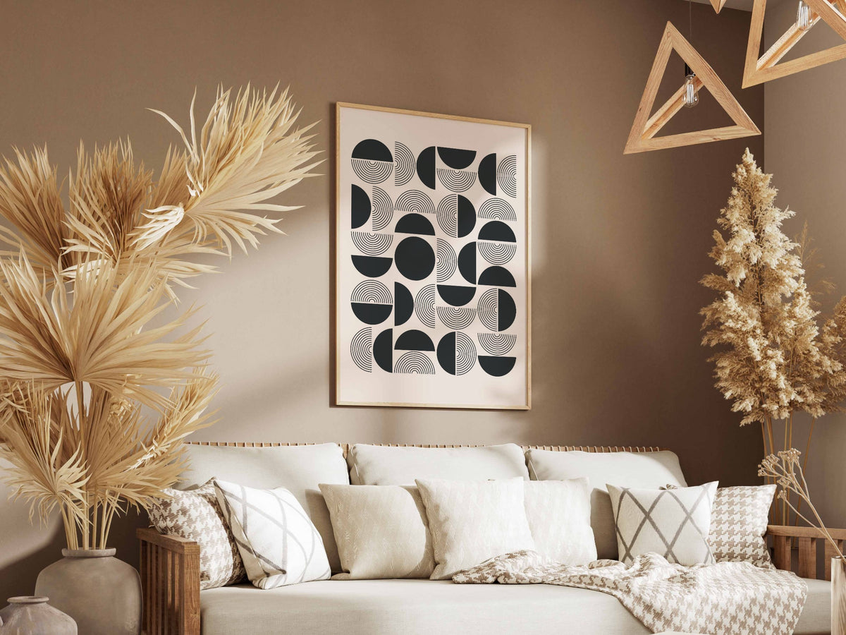 Black and Grey Modular Grid Poster