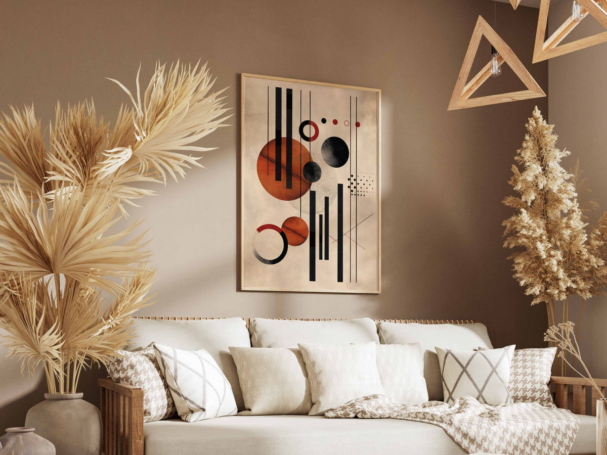 Rust Musical Line Abstract Poster