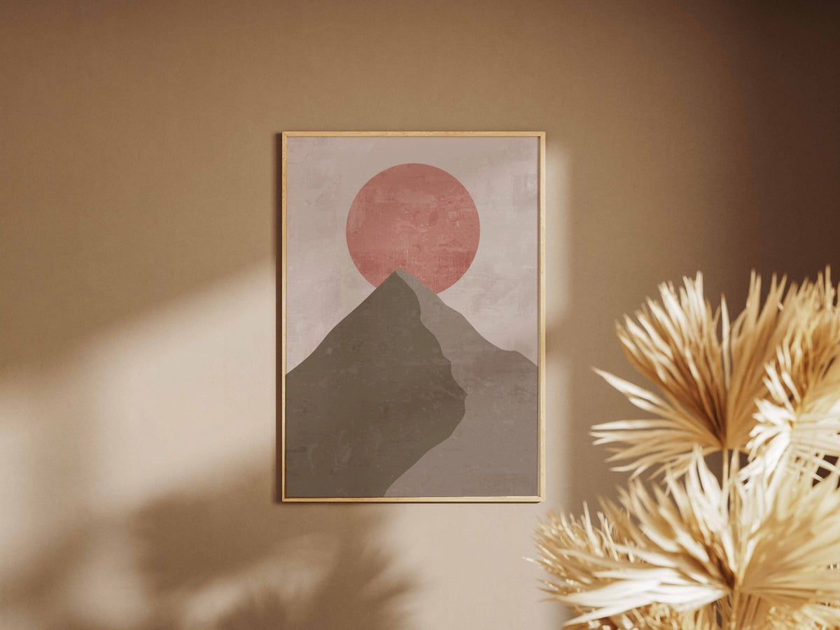 Rose Sun Mountain Minimal Poster