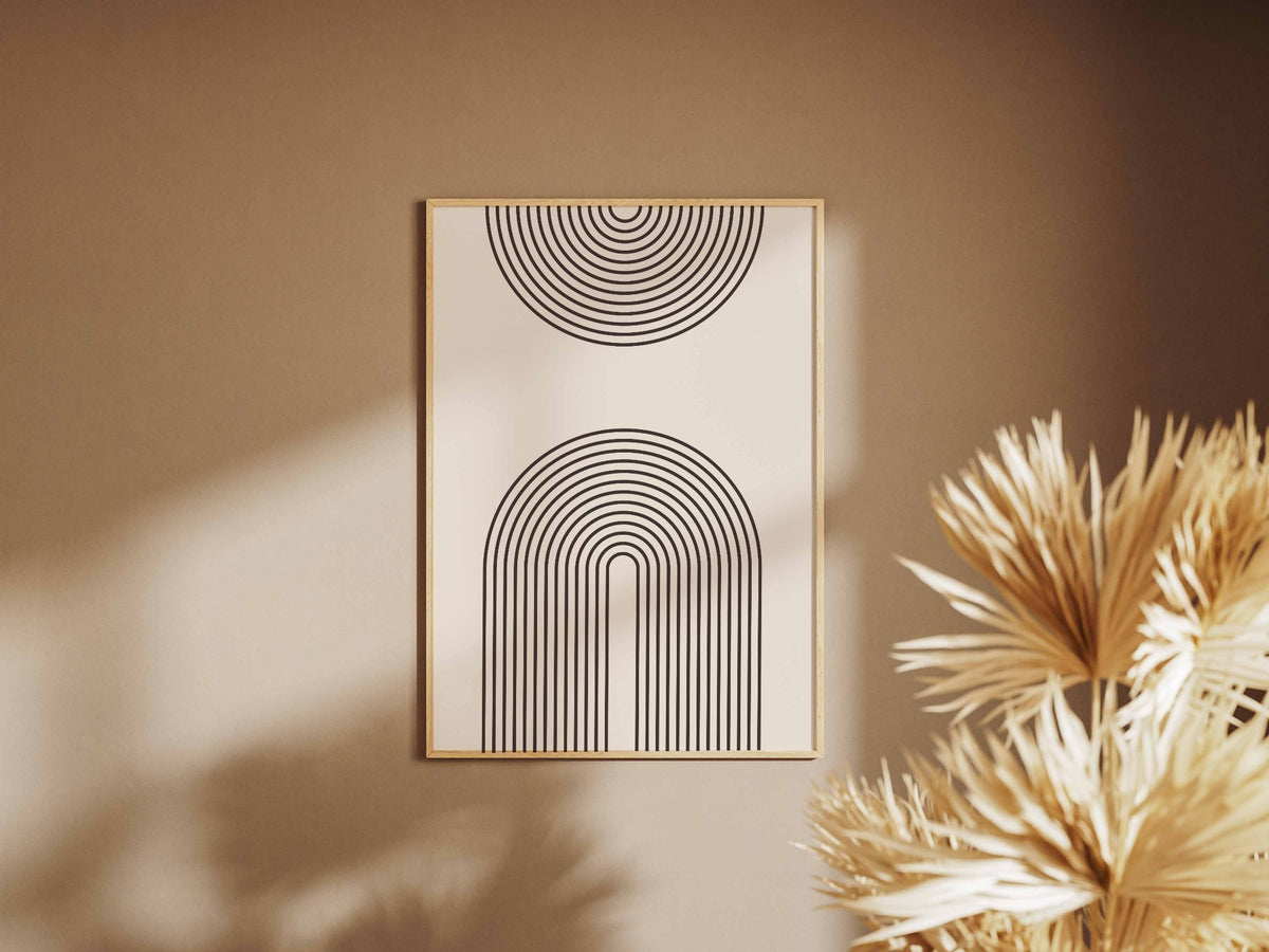 Grey Twin Arch Line Poster